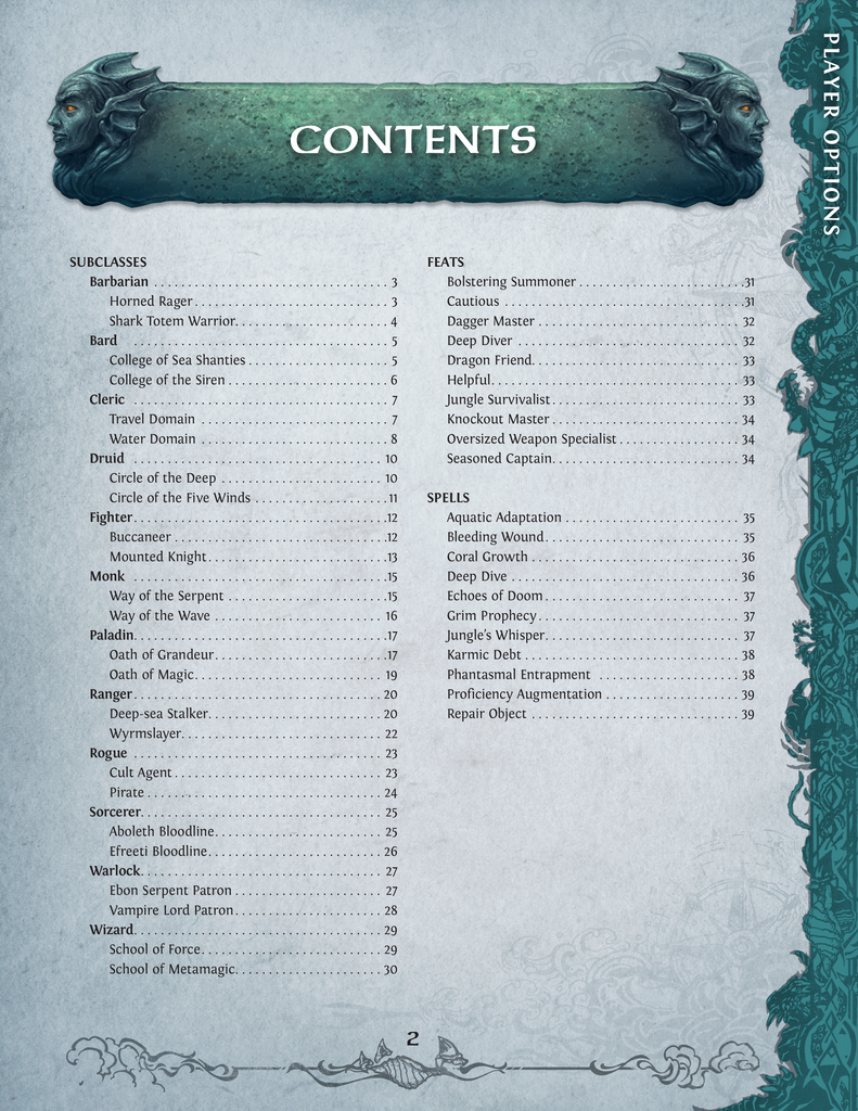 Torrents of the Spellhoarder Player Options PDF