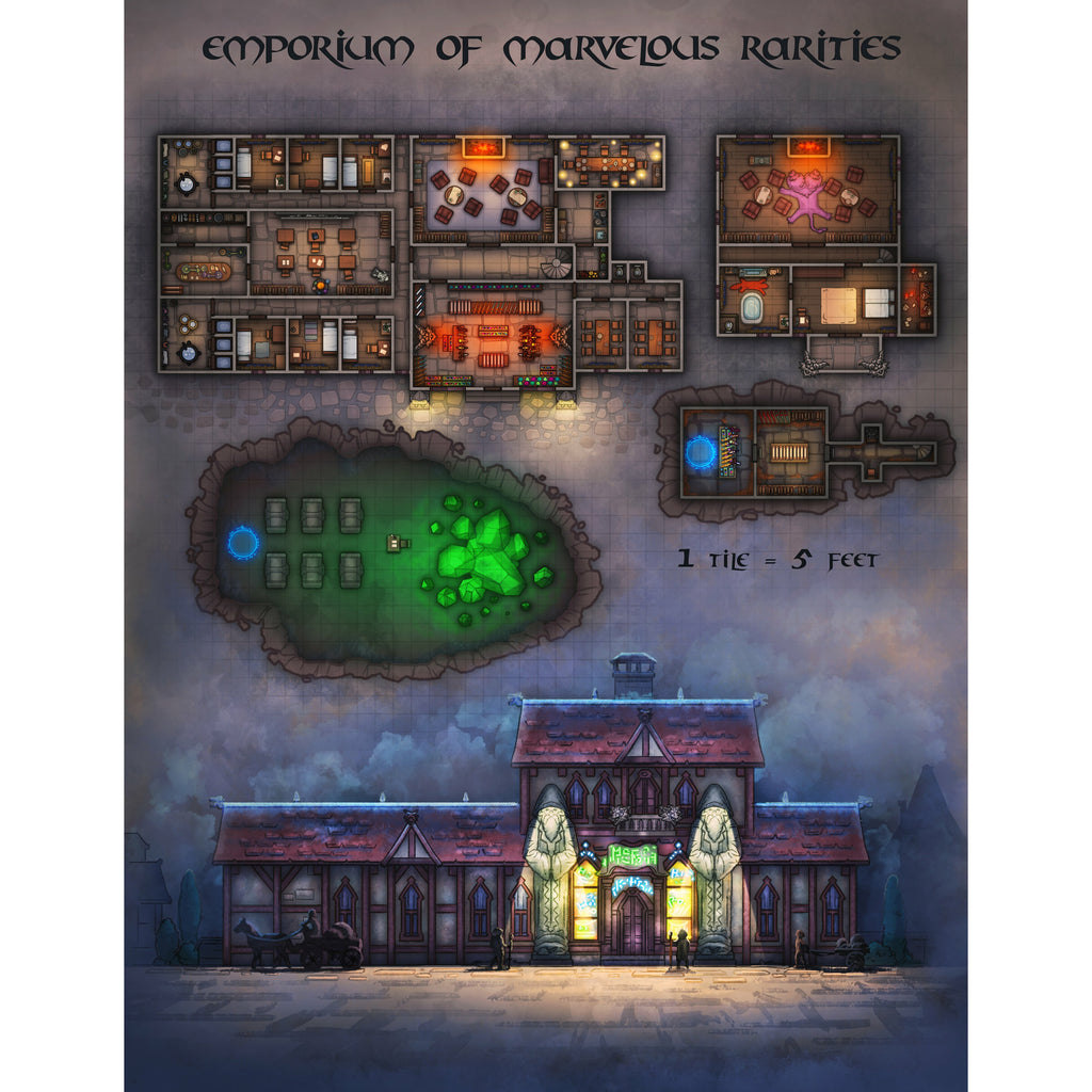 wizard store and academy dungeon map