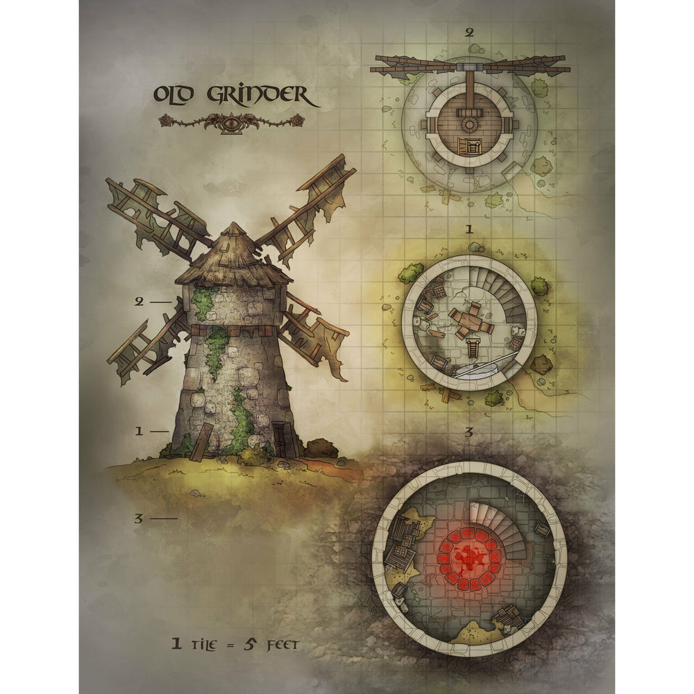 Dungeon map of the Old Grinder