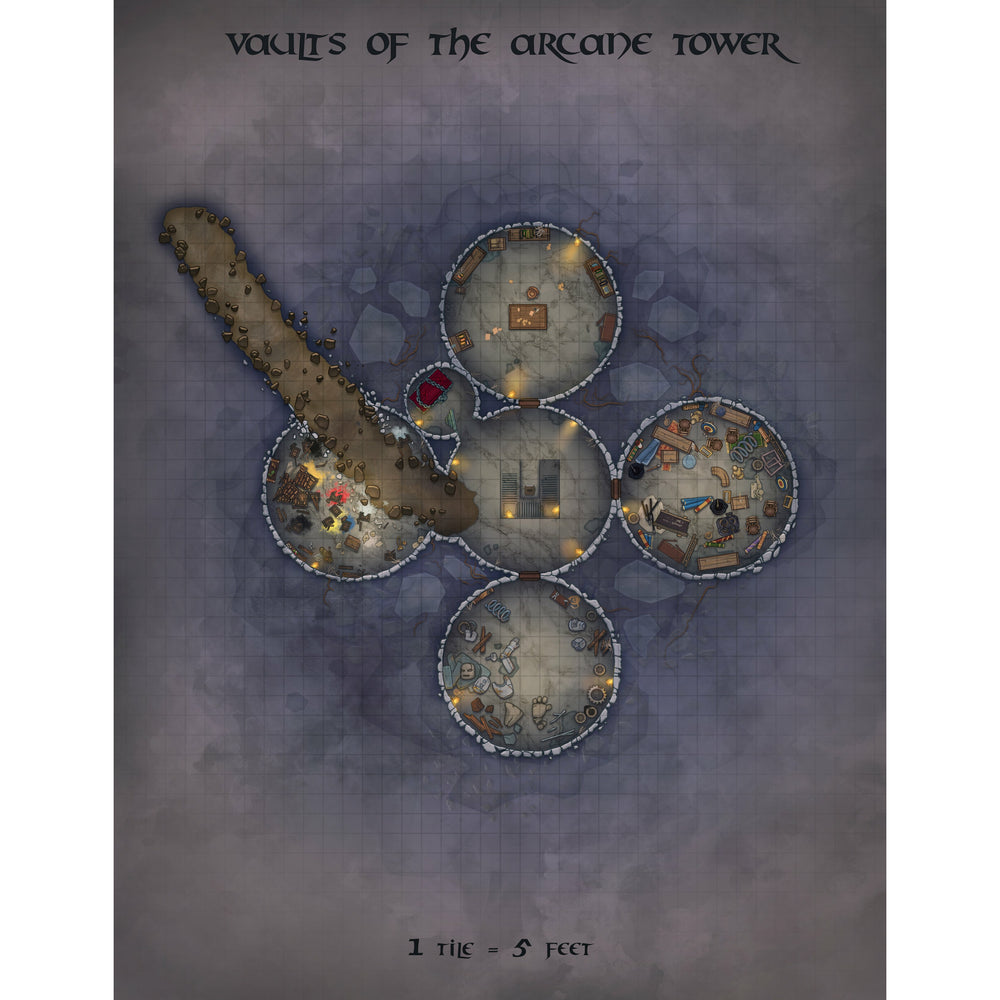 Vaults of the Arcane Tower map